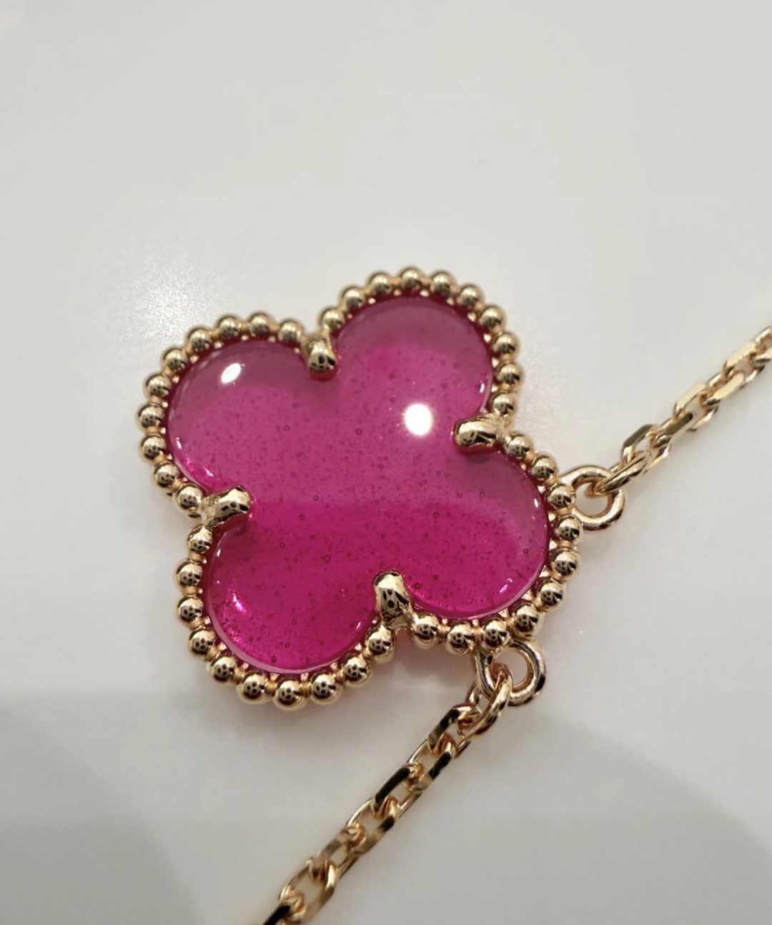 Van Cleef & Arpels Alhambra Pink Enamel Bracelet
